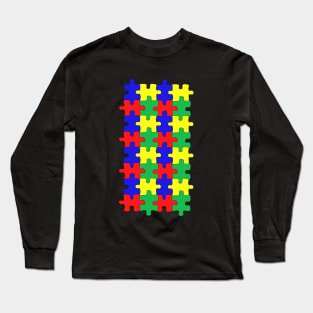Colorful Puzzle Pieces Long Sleeve T-Shirt
